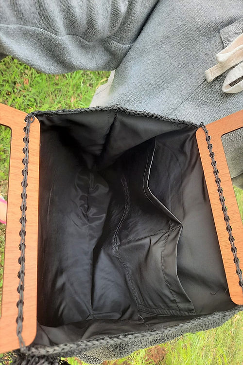 EL ÖRGÜSÜ TASARIM SİYAH EL ÇANTASI - Görsel 3