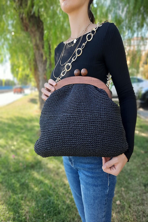 Gizmosse Çanta kadın siyah el örmesi tasarım çanta