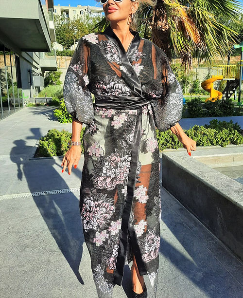 GİZMOSSE ÖZEL TASARIM BROKAR KİMONO KAFTAN