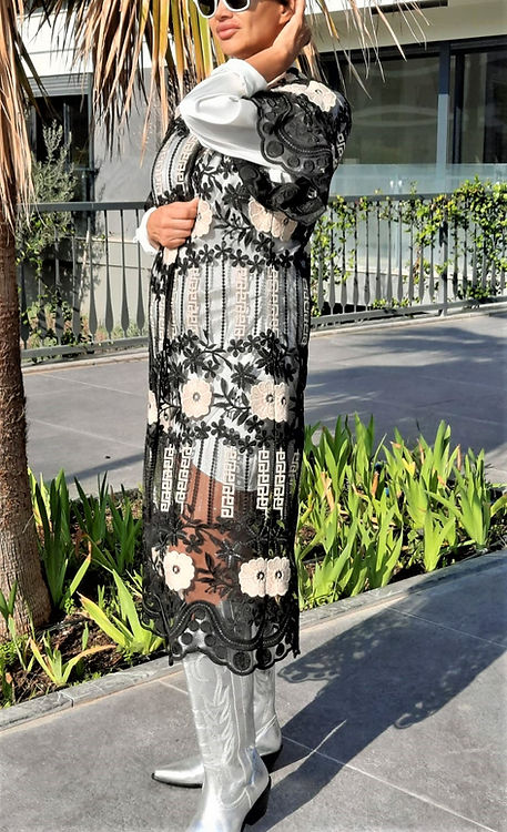 GİZMOSSE ÖZEL TASARIM İŞLEMELİ TÜL KİMONO - Görsel 2