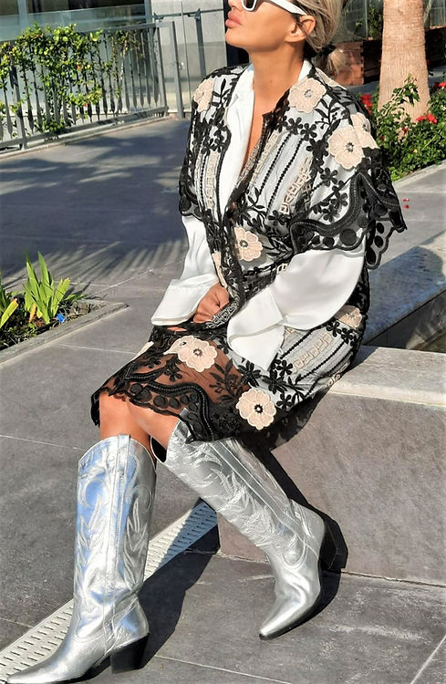 GİZMOSSE ÖZEL TASARIM İŞLEMELİ TÜL KİMONO - Görsel 5