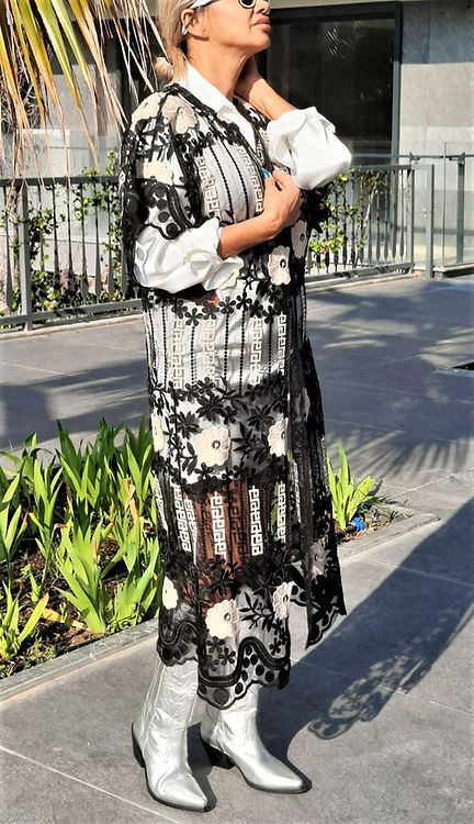 GİZMOSSE ÖZEL TASARIM İŞLEMELİ TÜL KİMONO - Görsel 7