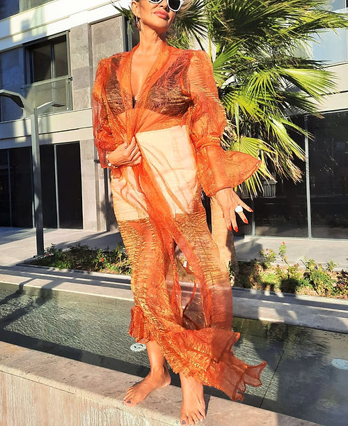 GİZMOSSE ÖZEL TASARIM ORGANİZE TÜL KİMONO