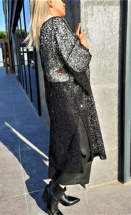 GİZMOSSE ÖZEL TASARIM TÜL PAYET TRANSPARAN ELBİSE - Görsel 4