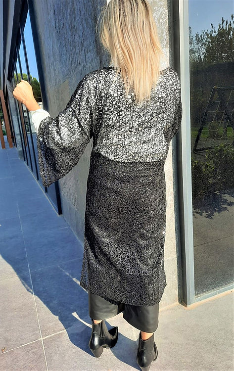 GİZMOSSE ÖZEL TASARIM TÜL PAYET TRANSPARAN ELBİSE - Görsel 5