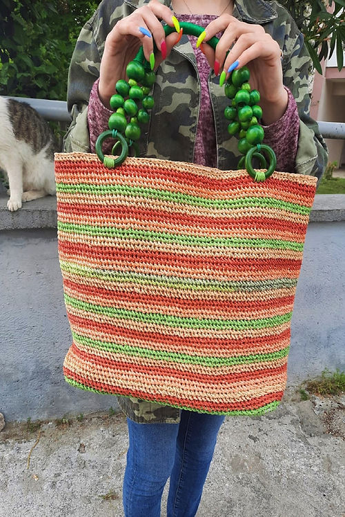 GİZMOSSE tasarım kağıt ip el ve omuz çantası - Görsel 2