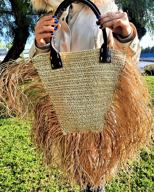 KAĞIT İP KISA DERİ SAPLI OMUZ ÇANTASI - Görsel 3