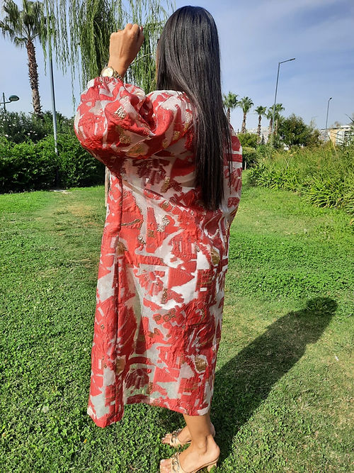 ÖZEL TASARIM BROKAR KABARTMA ORGANİZE TÜL KİMONO DIŞ GİYİSİSİ - Görsel 4