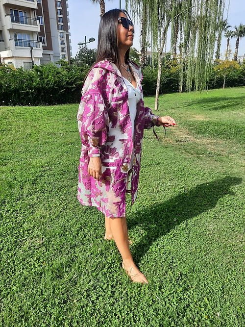 ÖZEL TASARIM BROKAR KABARTMA ORGANİZE TÜL KİMONO DIŞ GİYİSİSİ - Görsel 4