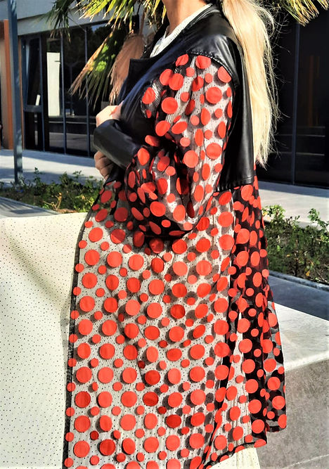 ÖZEL TASARIM DERİ VE DERİ KABARTMA TÜL DIŞ GİYİSİ - Görsel 6