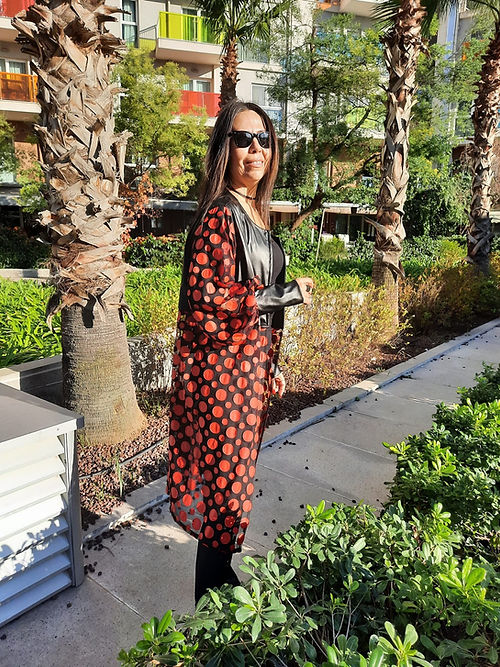 ÖZEL TASARIM DERİ VE DERİ KABARTMA TÜL KİMONO DIŞ GİYİSİ - Görsel 2