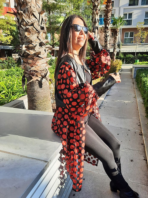 ÖZEL TASARIM DERİ VE DERİ KABARTMA TÜL KİMONO DIŞ GİYİSİ - Görsel 3