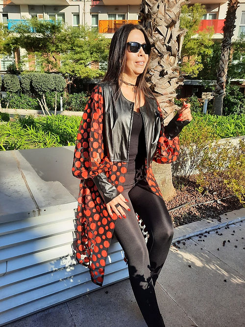 ÖZEL TASARIM DERİ VE DERİ KABARTMA TÜL KİMONO DIŞ GİYİSİ - Görsel 5