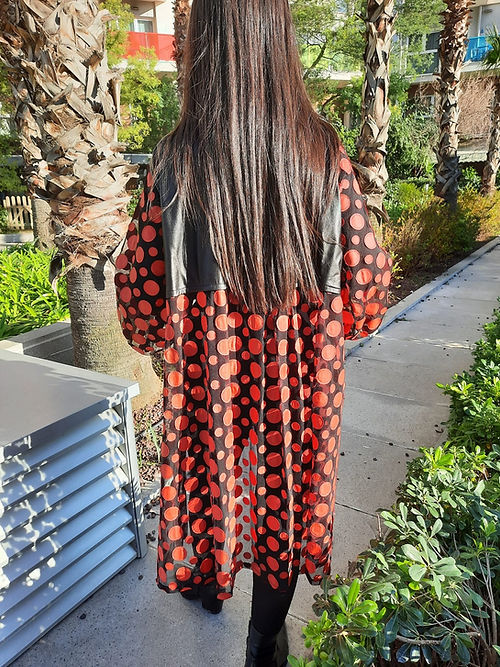 ÖZEL TASARIM DERİ VE DERİ KABARTMA TÜL KİMONO DIŞ GİYİSİ - Görsel 6