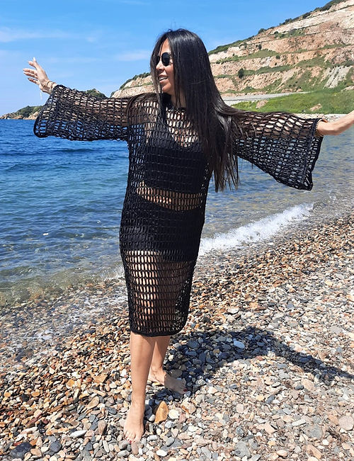 ÖZEL TASARIM FİLE ÖRGÜ BLUZ - Görsel 2