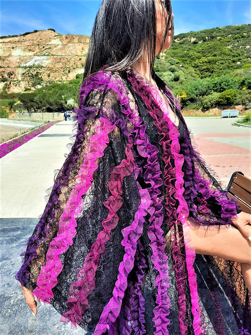 ÖZEL TASARIM FIRFIRLI DANTEL KİMONO - Görsel 5