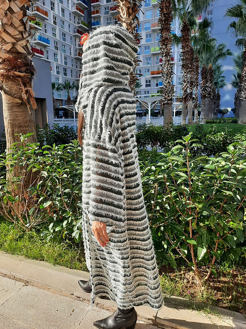 ÖZEL TASARIM GENİŞ DÖKÜMLÜ DIŞ GİYİSİ HIRKA - Görsel 6