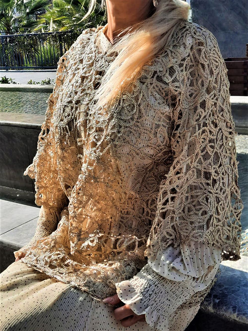 ÖZEL TASARIM GOLD SİMLİ ÖRGÜ BLUZ - Görsel 5