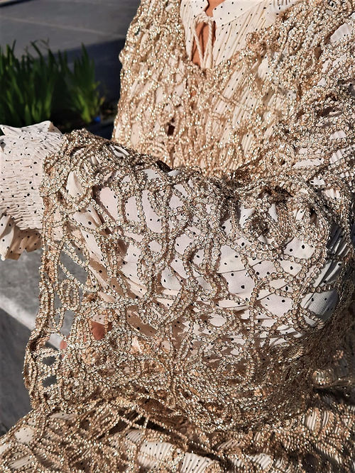 ÖZEL TASARIM GOLD SİMLİ ÖRGÜ BLUZ - Görsel 6