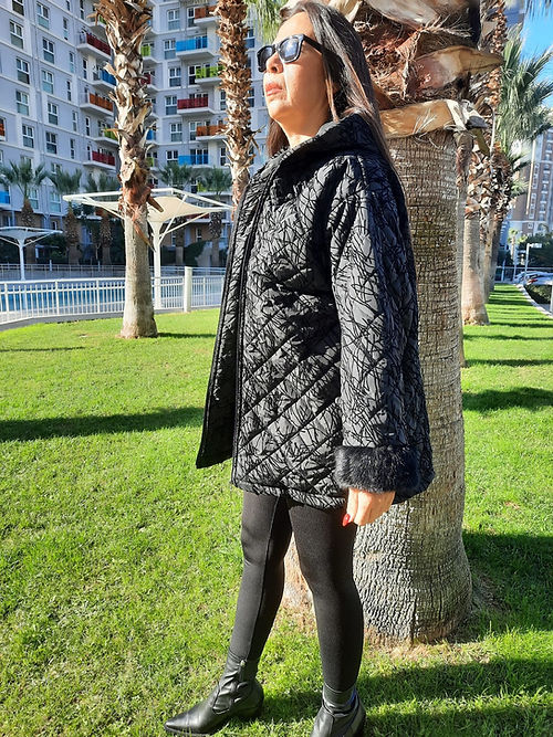 ÖZEL TASARIM KADİFE KABARTMA ŞİŞME MONT - Görsel 2