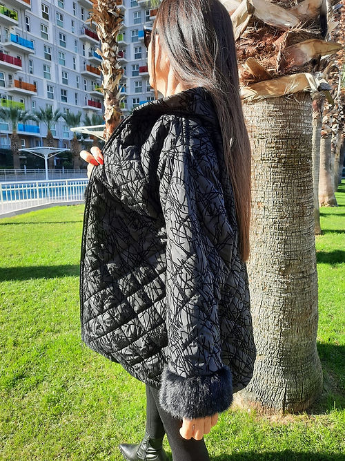 ÖZEL TASARIM KADİFE KABARTMA ŞİŞME MONT - Görsel 4