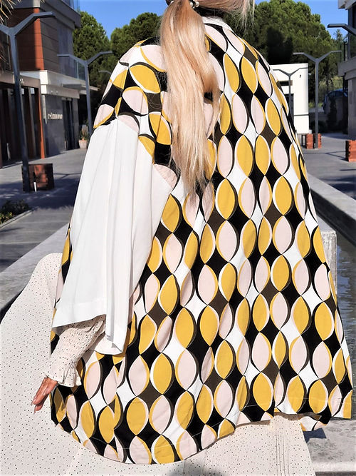 ÖZEL TASARIM KISA PAMUK KREP KİMONO - Görsel 3