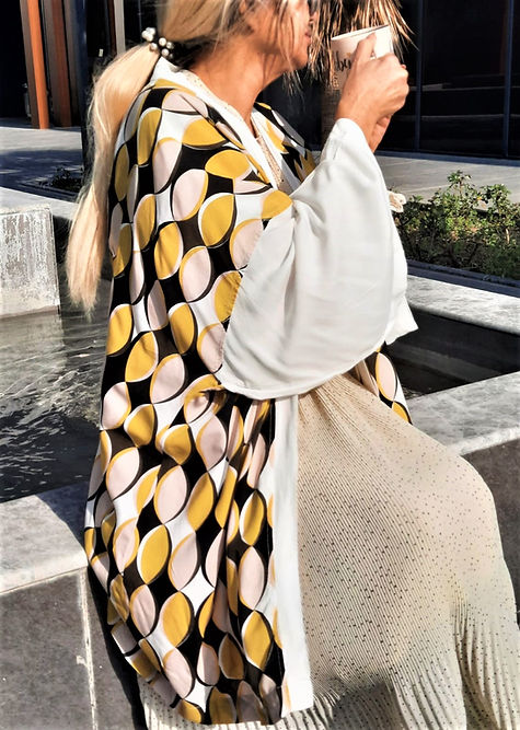 ÖZEL TASARIM KISA PAMUK KREP KİMONO - Görsel 5