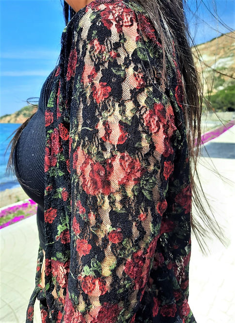 ÖZEL TASARIM LİKRALI DANTEL KİMONO - Görsel 6