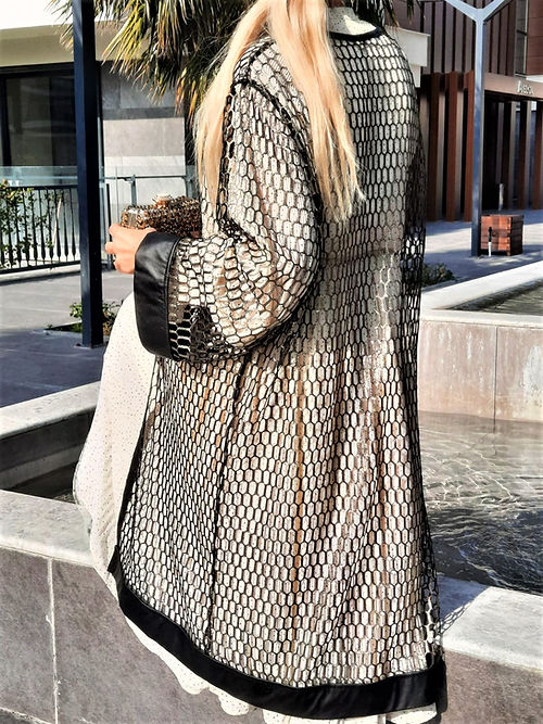 ÖZEL TASARIM ÖRÜMCEK DESEN ELBİSE KİMONO - Görsel 3