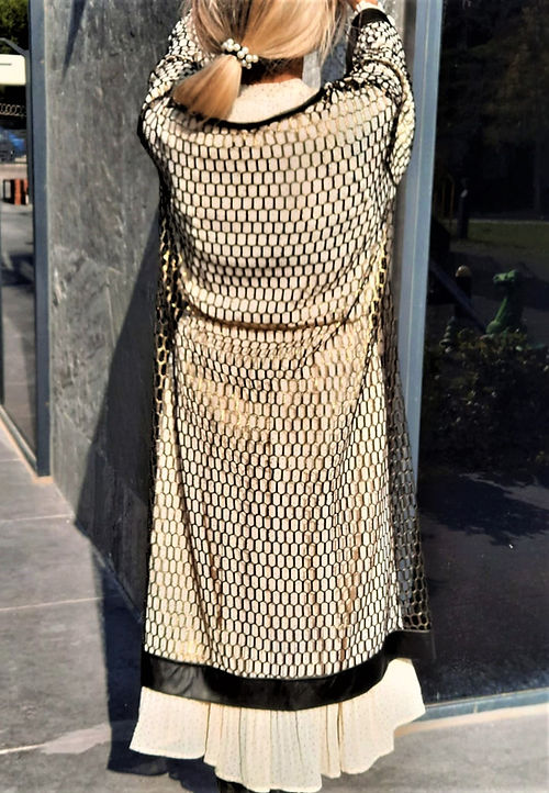 ÖZEL TASARIM ÖRÜMCEK DESEN ELBİSE KİMONO - Görsel 4