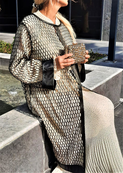 ÖZEL TASARIM ÖRÜMCEK DESEN ELBİSE KİMONO - Görsel 6