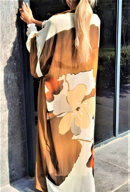 ÖZEL TASARIM ŞİFON KİMONO - Görsel 8