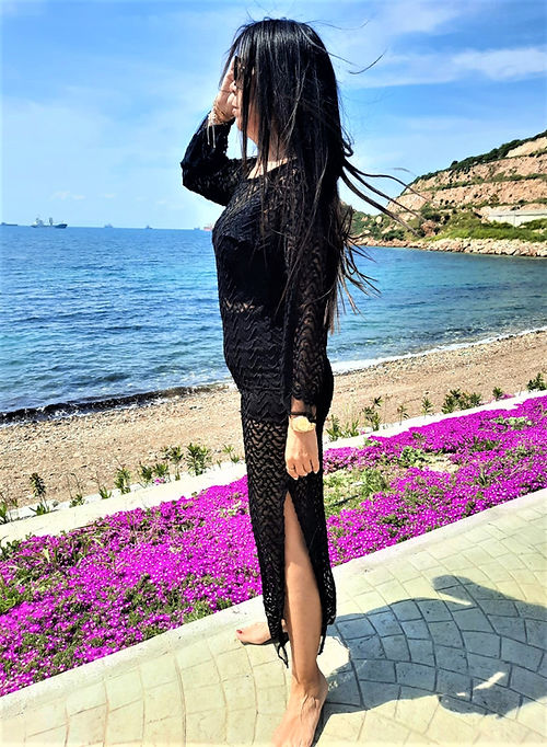 ÖZEL TASARIM SİYAH DANTEL ELBİSE - Görsel 3