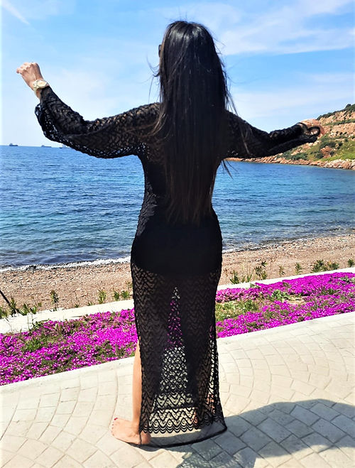 ÖZEL TASARIM SİYAH DANTEL ELBİSE - Görsel 4