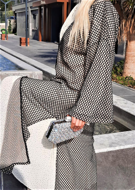 ÖZEL TASARIM TÜL KABARTMA ELBİSE KİMONO - Görsel 4