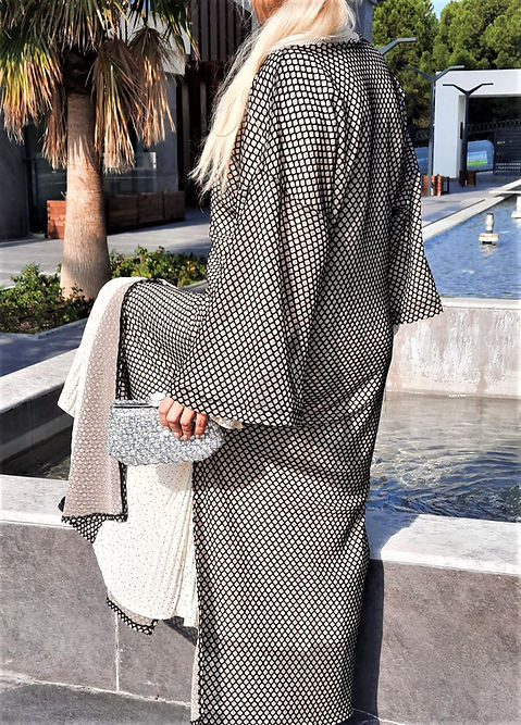 ÖZEL TASARIM TÜL KABARTMA ELBİSE KİMONO - Görsel 5