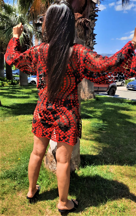 ÖZEL TASARIM TÜL ÜZERİNE NAKIŞ KABARTMA BLUZ - Görsel 4