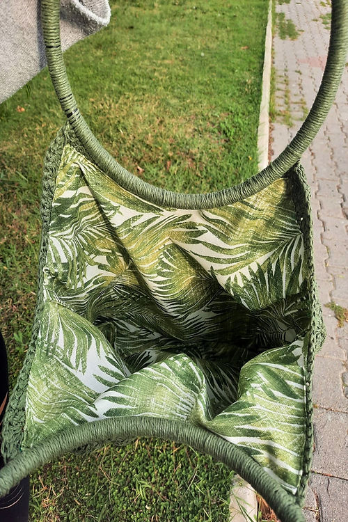 TASARIM YEŞİL EL ÖRGÜSÜ OMUZ ÇANTASI - Görsel 4